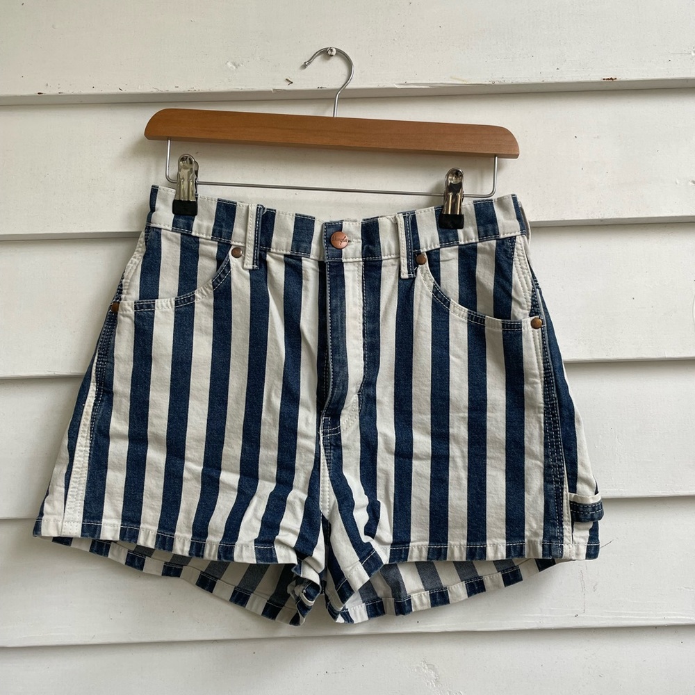 Striped Wrangler denim shorts